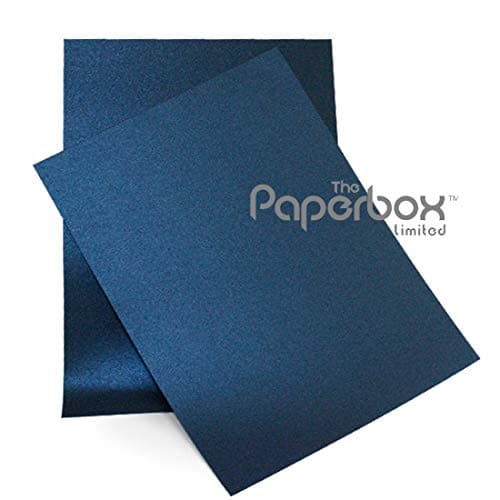 A4 Navy Blue Pearlescent Card, Double Sided (10 Pack)