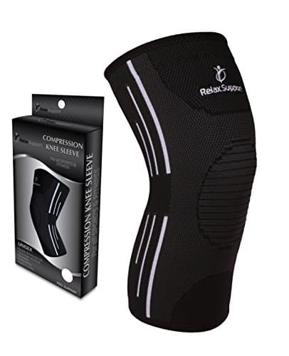 Comfortable RS2 Compression Knee Sleeve (1 Piece) with 3D Knitted Structure, Support in Sport like Athletic Running Gym Jogging and is Best for Injury Recovery - Brace for Men Women and Kids