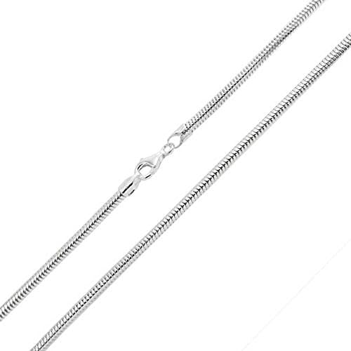2mm solid sterling silver 925 Italian round SNAKE CHAIN necklace with lobster claw clasp jewelry fits Pandora charms - inch 32"/80cm