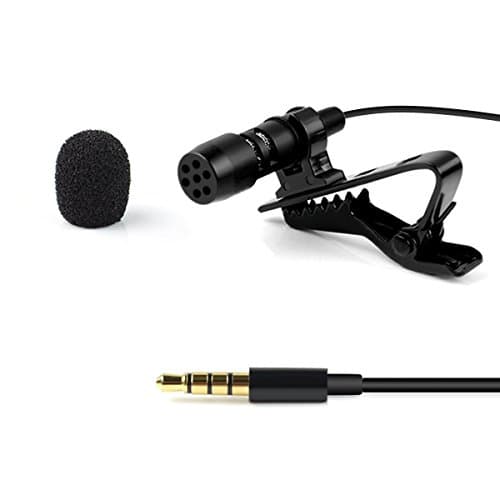 Lapel Omnidirectional Condenser Microphone Recording Clip On Mini Mic For IPhone And Android Mobile Phone,Tablet & PC With 1.5 Meters Cable