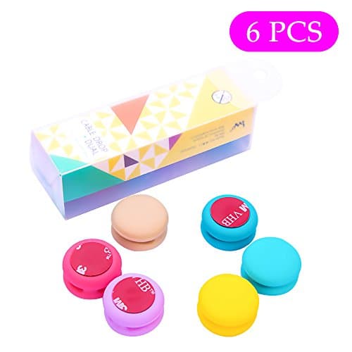 [6-Pack] Cable Clips - Cable Oganizer - Cord Management, Eluckey Drops Self Adhesive Stick On Organizer for Car, Ethernet, PC, USB, iPhone, HDMI, or Desk