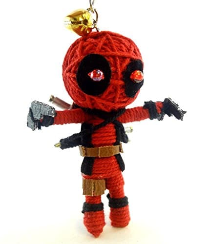 DEADPOOL VOODOO KEYCHAIN KEY RING HANDMADE STRING DOLL HANDCRAFT CARTOONS TOY