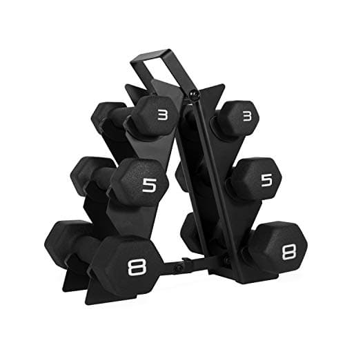 WF Athletic Supply Dumbbell Set with Storage Rack