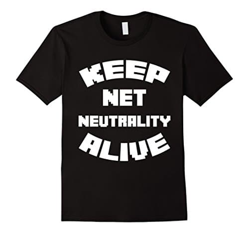 Mens Keep Net Neutrality Alive T-Shirt Medium Black