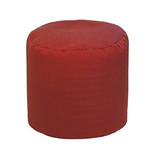 Single Piece Sunsetter Chili Pepper Round Shape Ottoman, Beanbag Pattern, Acrylic Material, Eco-Friendly, Designed From Weather-Resistant Acrylic Fabric, Indoor - Outdoor Decor, Assembled, Dark Red