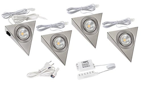 Set of 1 LED COB Under-Unit Down Light Surface Mounted Light Kitchen Light Triangular Spotlight 1.8 Watt Modern 4 Leuchten [Energy Class A+]