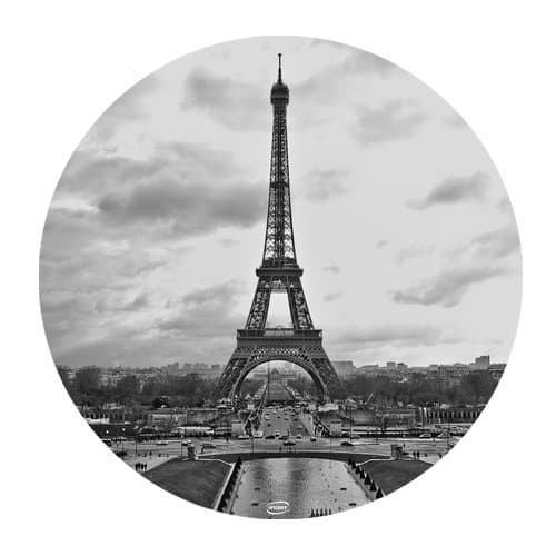 iFUOFF Mouse Pad Mat, Retro Paris Eiffel Tower Round Rubber Durable Mousepad