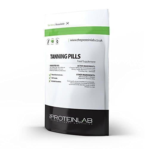The Protein Lab Tanning Capsules, Safe Tan Accelerator Pills, Get A Healthy Natural Tan, UK Made (120 Capsules - Foil Pack)
