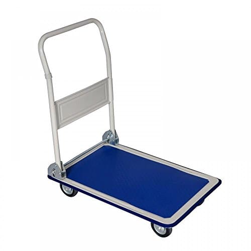 Cirocco 660 lbs Foldable Push Cart Dolly w/wheels – Functional Moving Flatbed Platform – Collapsible Warehouse Dolly - Push Hand Truck | Heavy Duty 300 Kg Durable Metal Frame for Loading Home Office