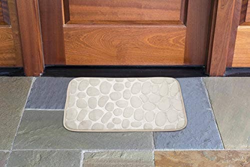 Ramcha 2 Piece Microfibre Embosed Stone Mat - 16" x 24", Gold