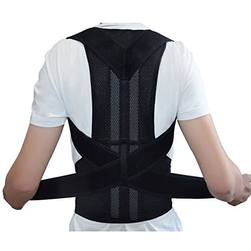 Adjustable Posture Corrector Back Support Shoulder Brace Belt for Men Women Black-Unisex (S-XXL)