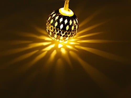 LED String Lights with 60 Moroccan Ball Lights, Waynewon Decorative Lights Perfect for Festival, Party, Garden and Home Decorations