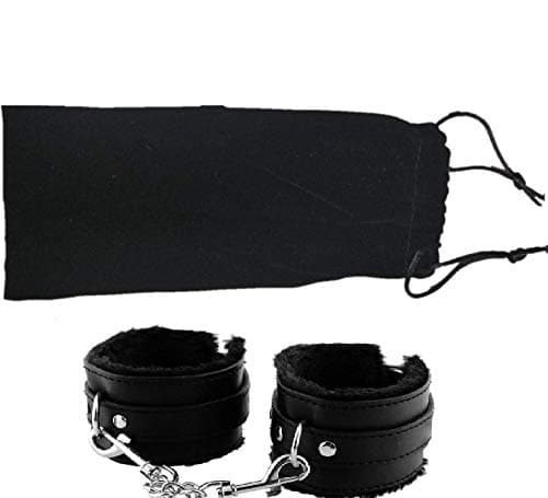 Discount Gift Depot Handcuff, Durable Leather Adjustable Handcuff, Super Soft Fur Handcuff, Multi Functional Handcuff with Velvet Pouch