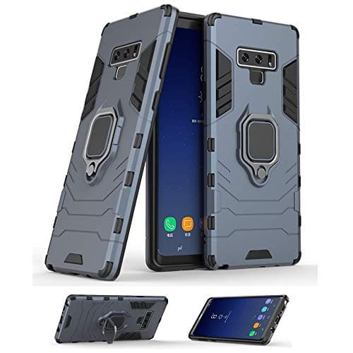 Galaxy Note 9 Case,THRRLY Heavy Duty Shockproof Ultra Slim Hard Case Armor Stand Back Cover with Magnetic Finger Ring Holder for Samsung Galaxy Note 9. (Navy)