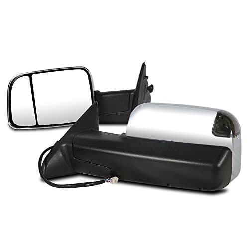 UDIT 2009-2017 Ram 1500 2500 3500 Left Right Power Chrome Towing Mirror Glass Heated Smoked LED Signal Courtesy Lamp