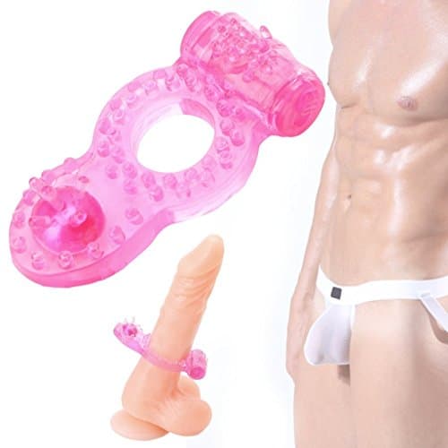 Fallove 8" Shape Vibrating P enis Rings, C ock Ring Stretchy Delay S e x Toys for Men