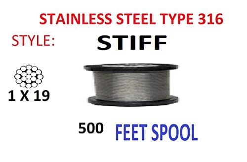 Assembly Deck Staircase Railing System Kit for 1/8" Cable Swage Stud End Fitting Crimper Cutter Stainless Steel Type 316 Marine Grade (1/8" 1X19 CABLE 500 FEET)