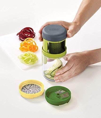 SM Royal 3-in-1 Plastic Hand-held Multi-function Spiralizer Vegetable Spiral Slicer Grater Cutter Tool (Multicolour)