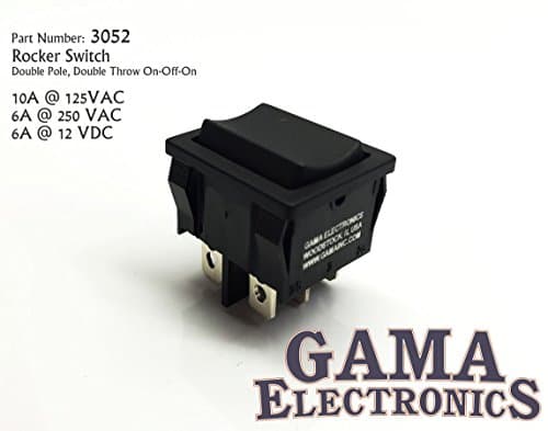 GAMA ElectronicsCompact 3 Position Double Pole On-Off-On Rocker Switch DPDT