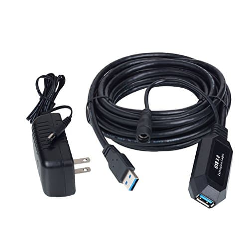 USB 3.0 Active Extension Cable,16.4ft(5M) Repeater Booster Amplifier With AC Power Supply Adapter for ps4,,XBox,HTC Vive,Oculus Rift,Keyboard Mouse Printer 1080p web Camera,Wifi Router antenna