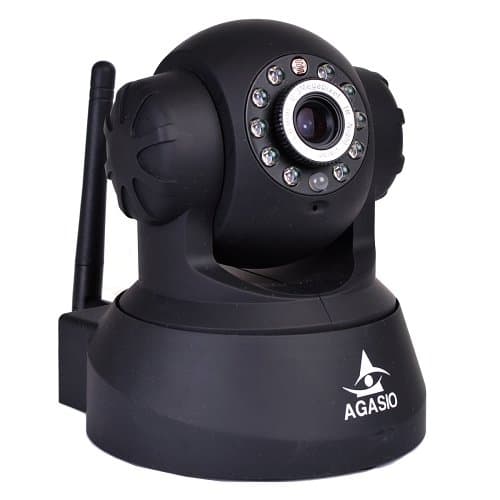 Agasio A502W Wireless IP Camera with IR-Cut Off Filter 3.6mm lens 90Degree Viewing Angle, Black
