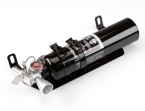 SpeedTactics - Dodge Viper fire extinguisher bracket for Generation 3,4 and 5 SRT10, ACR, TA and GTS with Halguard clean agent 2.5lb fire extinguisher black.