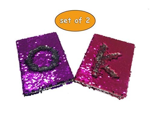 Neathouse Mermaid Sequin! Reversible Sequin Journal ,Magic Sequin Notebook, Purple &amp;Magenta, Set of 2