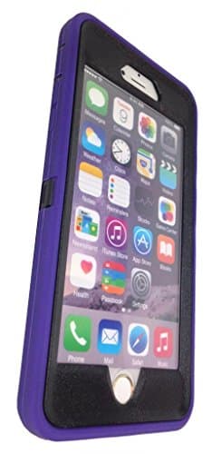 iphone 6 case, Lucky On iPhone 6 / 6s 4.7in Durable Dual Layer Protective Hybrid Armor Heavy Duty Shockproof Shell Case - built-in Transparent Screen Protector - Purple &amp; Black