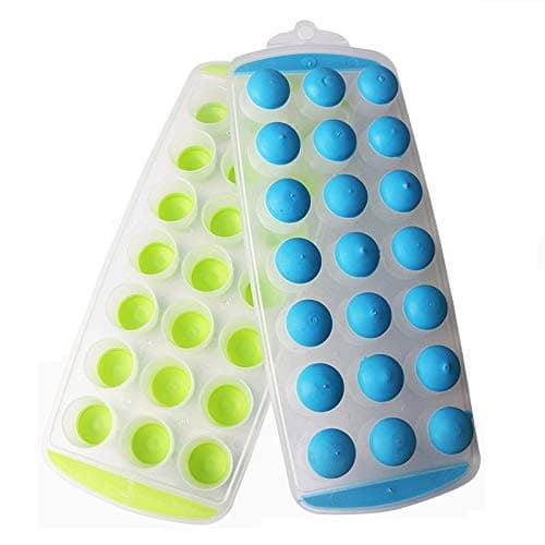 2 Pack - 21 Piece Silicone Ice Cube Trays, Easy Release ‘Pop’ Technique, fits in All All Freezers, Perfect for Summer, Parties