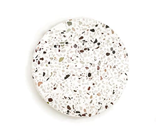 Terrazzo Coaster Set for Drinks, Designed for Home, Office or Bar Decoration by SVY (Round, Set of 4)