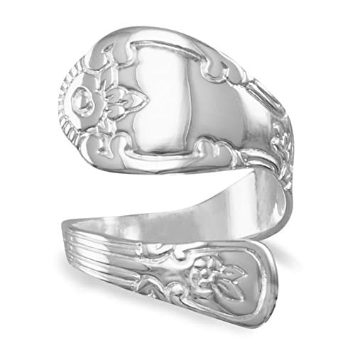 Highly Polished Sterling Silver Spoon Ring, Sizes 6-10, 3/4 inch wide