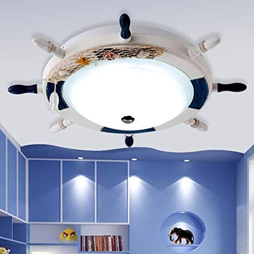 LITFADModern Ceiling Light 24.5" Rubber Design Nautical Style Flushmount Pendant Light in White Finish for Kid's Bedroom,Children's Room,Kids Bedroom,UL Listed