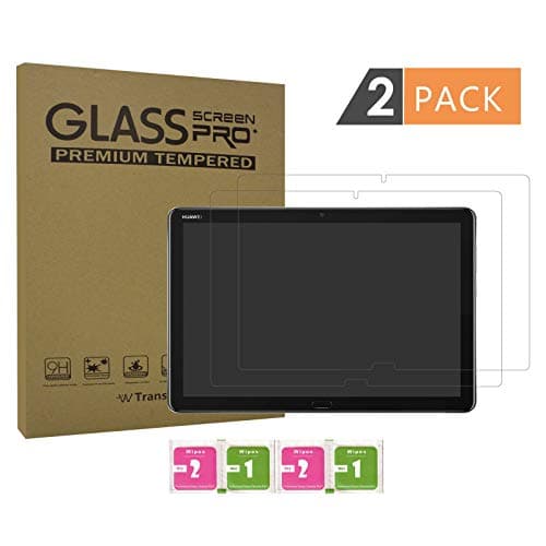 Transwon 2-Pack Huawei MediaPad M5 lite 10 Screen Protector, Tempered Glass Compatible with Huawei MediaPad M5 lite 10.1