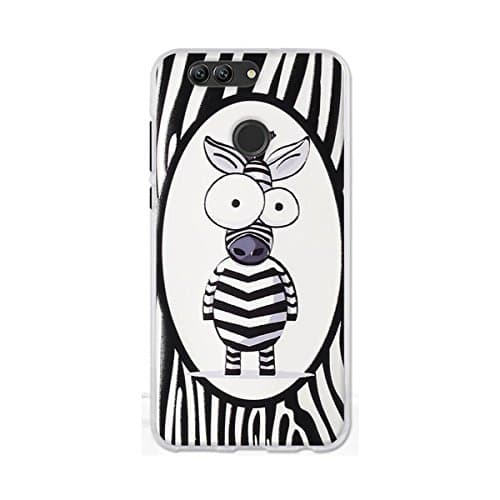 Huawei nova 2 plus Case,Gift_Source [Slim Thin] Shockproof Case Flexible Rubber Silicone 3D Emboss Pattern Back Cover Soft TPU Crystal Clear Bumper Case For Huawei nova 2 plus (5.5") [Cute zebra]