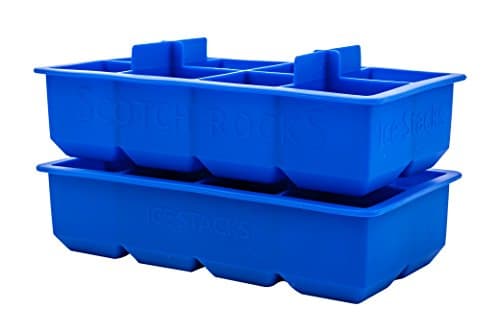 Set of 2 Large Stackable Silicone Ice Cube Trays By Scotch Rocks