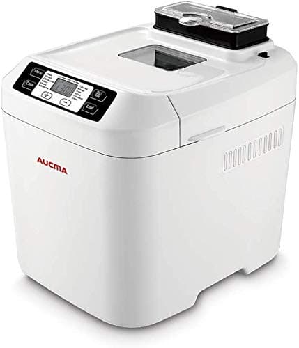 HIGHKAS Automatic Breadmaker 12 Preset Functions, Digitizing Intelligent Fast Home Kitchen Bakery Bread Machine, 550W White (Including Gluten Free Menu)
