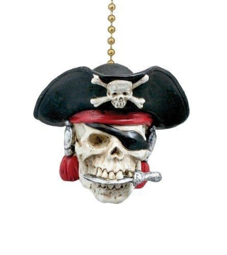 Pirate Skull Captain Ceiling Fan Pull by Clementine Design