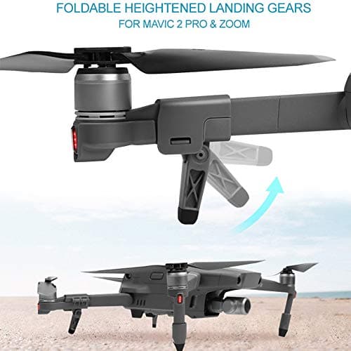 Fullwei Landing Gear Leg , Foldable Heightened Extended Landing Gears Protector For DJI Mavic 2 Pro & Zoom (Black)
