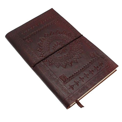 Real Vision Made Embossed Leather Journal Large Personal Journal Diary Notebook for Business Work School for everyday use for Men and Women with Vintage and Antique Look Gift 175 x 230mm