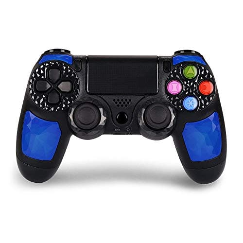 PS4 Controller for Playstation 4 Wireless Double Shock Bluetooth Gaming Joysticks Gamepad Controller Shell for PlayStation 4 Pro/ Slim with Paddles( Blue)