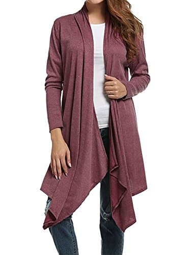 Bering Strait Women's Long Sleeve Draped Open Front Solid Fall Cardigan Sweaters S