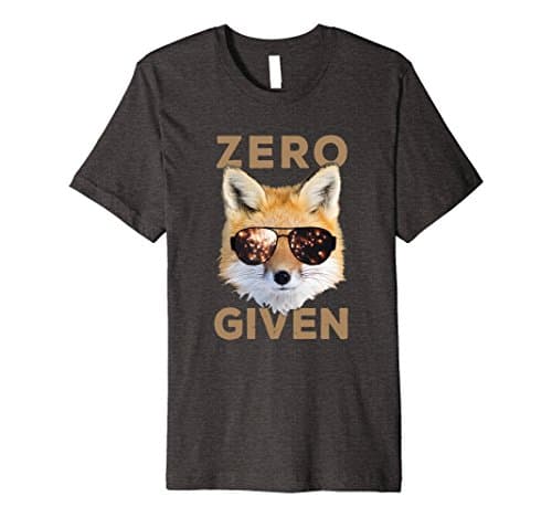 Mens Zero Fox Given - Funny Pun T-shirt [Premium] Medium Dark Heather