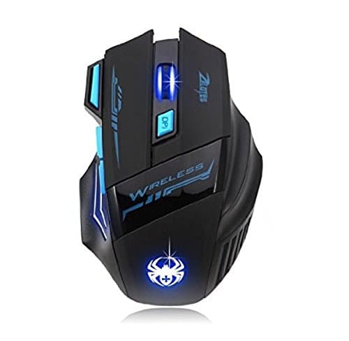 InnoWis Zelotes Wireless Gaming Mouse Mice with 7 Button Adjustable DPI 600/1000/1600/2400 LED for Pro Gamer Mac PC Computer