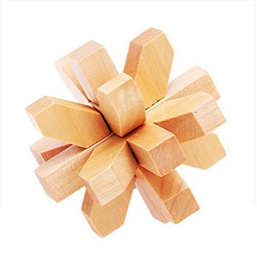 Markham123 Brain Training Toy Thick &amp; Thin Wooden Cube/Educational Toy Wooden Puzzle, Ming/Luban Lock for Adult Children