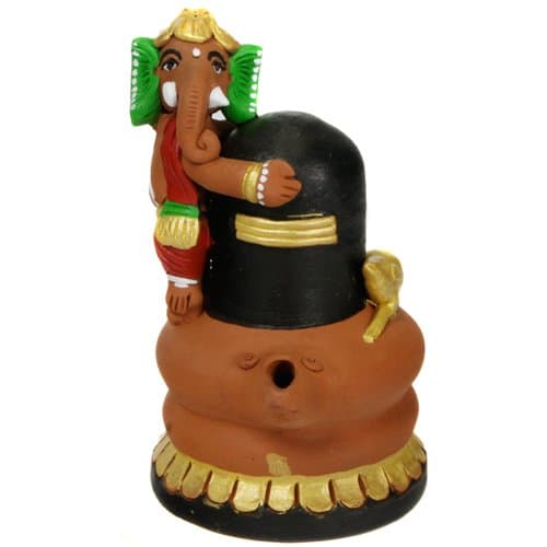 Terra-cotta Ganesh Statue on Shivling