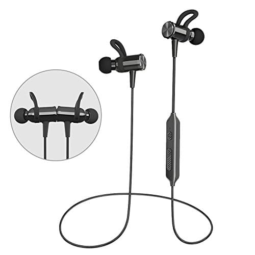 Bluetooth Headset, Wireless Magnetic Bluetooth 4.1 In-ear Stereo Headphones Noise Isolation Earbuds with Mic and Comfortable Silicone Ear-hooks for IOS and Android Cellphones