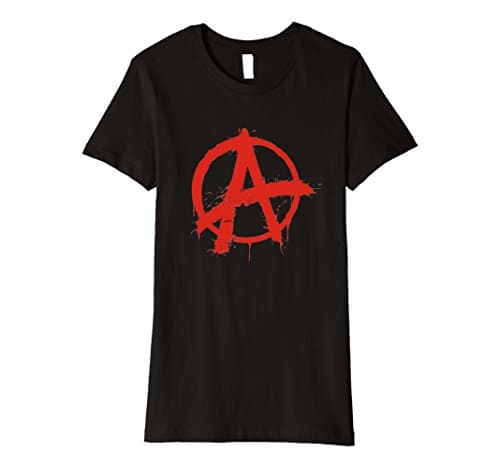 Womens Anarchy Symbol T-Shirt Medium Black
