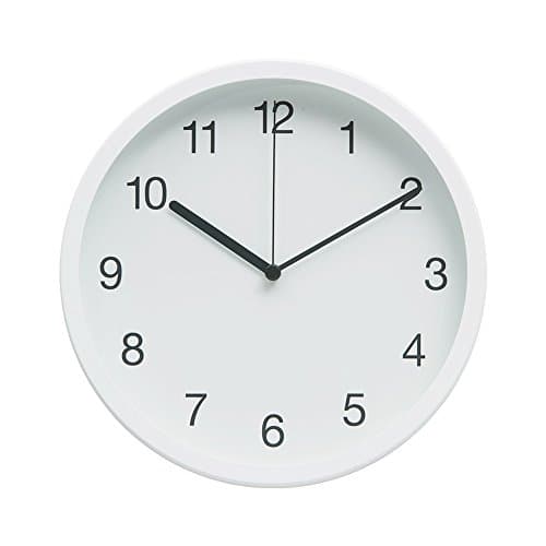Classic Modern Design 10” Non-Ticking Silent Wall Clock with Durable Finished Frame (Simply White)