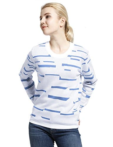 Crew Neck Fashionable Casual Pullover Sweater Blue Pullover knit sweater