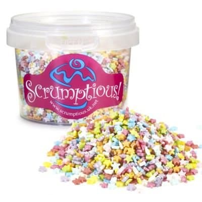 Scrumptious Mini Glimmer Rainbow Star Sprinkles, 60g